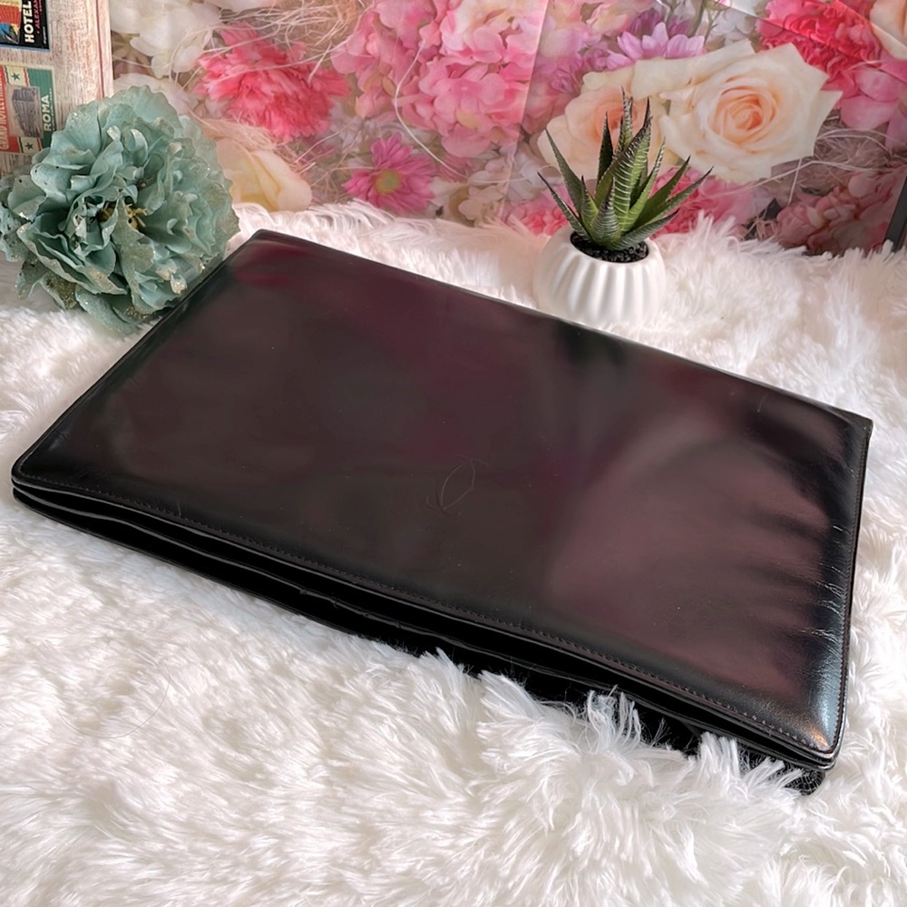 Cartier Vintage Black Leather Portfolio
